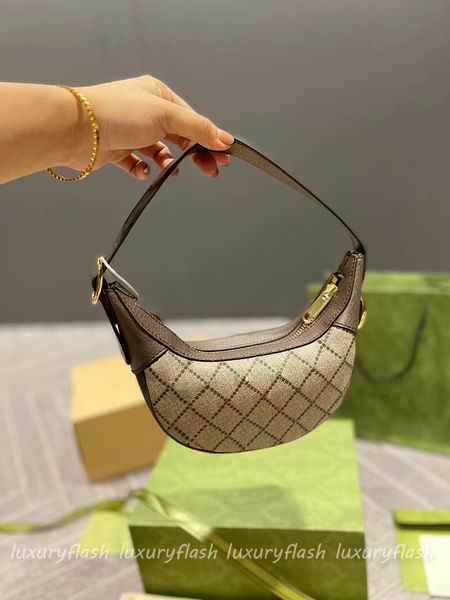 

women shoulder bags handbags new half moon leather underarm bag old flower canvas vintage fashion designer ladies clutch totes