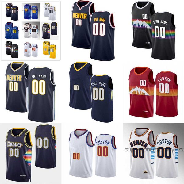 

men women youth denver''nuggets''custom nikola 15 jokic''15 jamal 27 murray 50 aaron gordon 1 michael porter j, Black;red