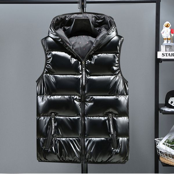 

men's vests 3625 autumn black silver red gold sleeveless jacket men shiny surface slim casual vestcoat for men short vest waistcoat war, Black;white