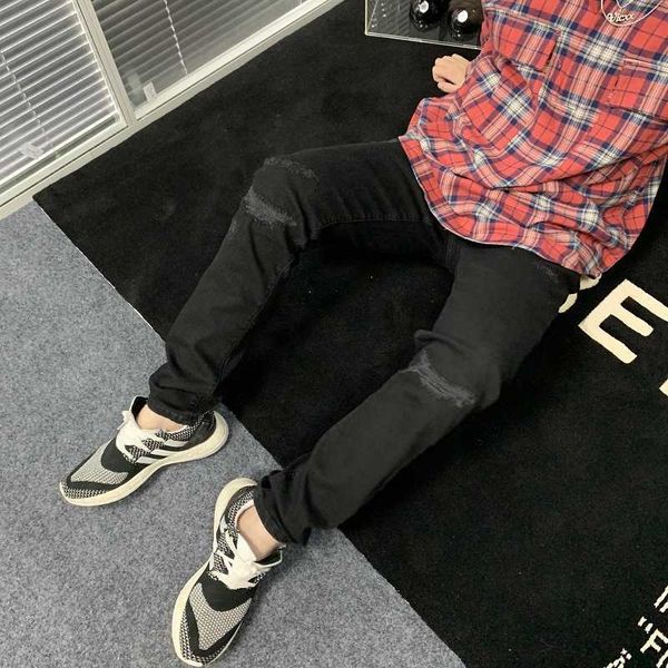 

black hole pants rep high street fashion patch jeans men fashion, Blue