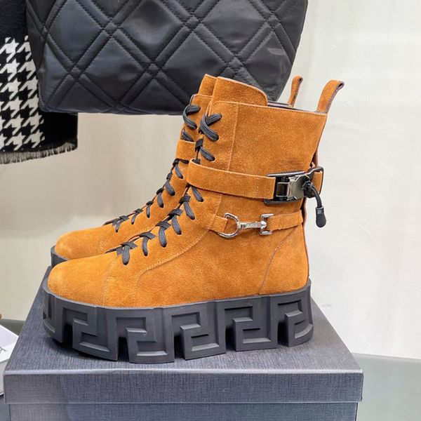 

sheepskin suede ankle chelsea boots genuine leather luxury designer fashion boots slip on shoes women chunky heel rounded cap toe martin boo, Black