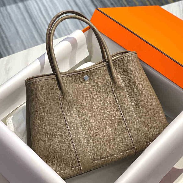 

designer handbag shoulder herme crossbody garden 2022 togo cowhide handmade wax line garden bag portable tote versatile mother commuting sho