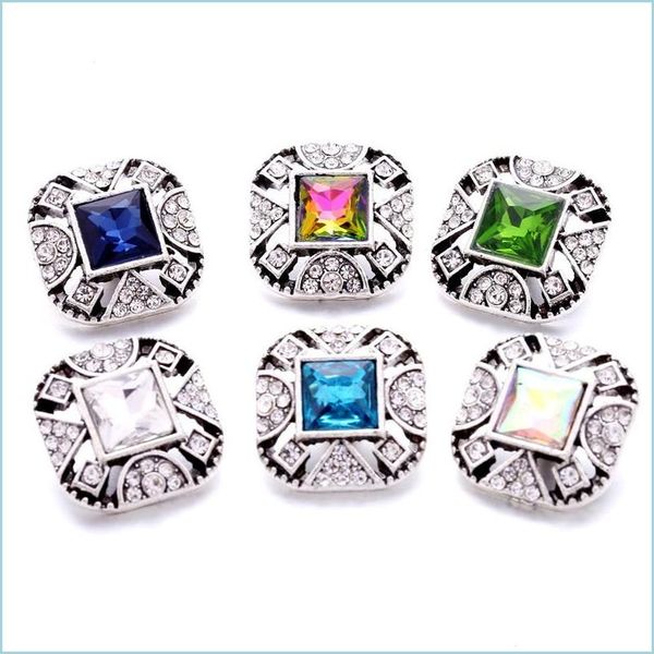 

clasps hooks wholesale trendy crystal rhinestone square snap buttons clasp 18mm metal decorative zircon button charms for diy snap dhn6w