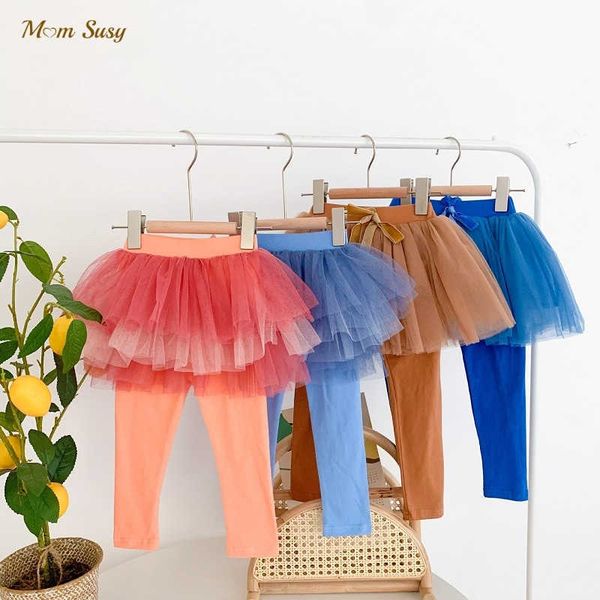 

leggings tights fashion baby girl princess legging with tutu skirt child culottes mesh patchwork winter spring autumn baby clothes 1-10y t22, Blue