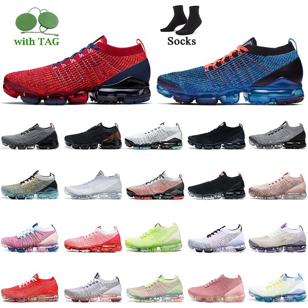 

cushion running shoes 2022 vapoursmx plus fly 3.0 women mens noble red blue fury pure platinum particle grey trainers triple black aurora ze