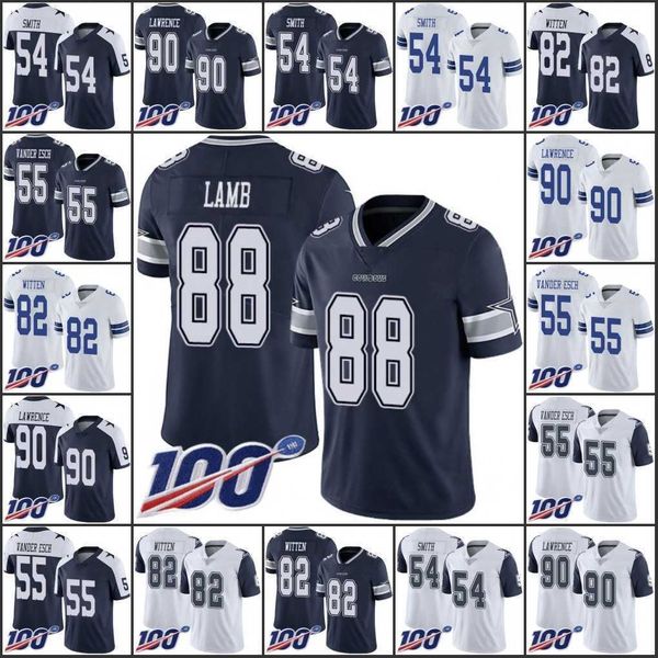 

dallas''cowboys''men #54 jaylon smith 55 leighton vander esch 90 demarcus lawrence 82 witten 100th limited''nf, Black