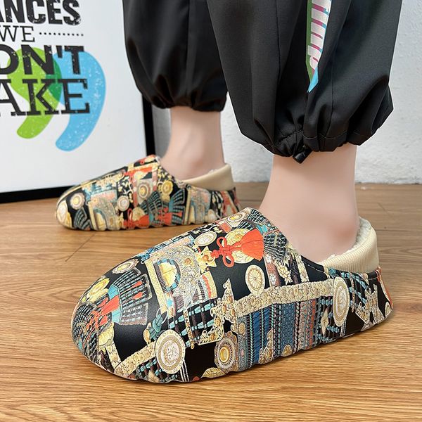 

fashion shoes designer classic fashion latest style lightweight breathable comfortable insole non slip soft sole pattern cotton slippers 206, Red;white