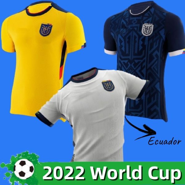 

Ecuador 2022 World Cup soccer jerseys Pervis Estupinan home yellow away third 22/23 Copa America Gonzalo Plata Michael Estrada football shirts