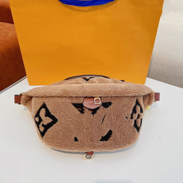 

cosmetic bags cases designer designed chest pack cross body bag the lamb hair shoulder bag with letters and flower patterns which is luxurio