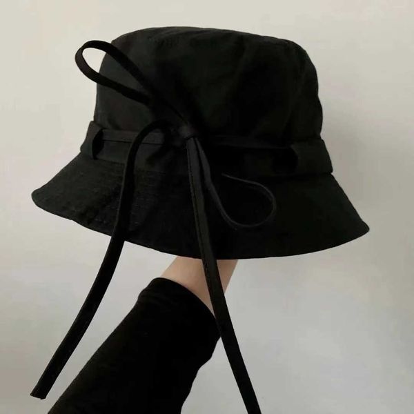 

designer jacqu bucket hat caps for woman man le bob gadjo solid color hats metal letter wide brim hat, Blue;gray