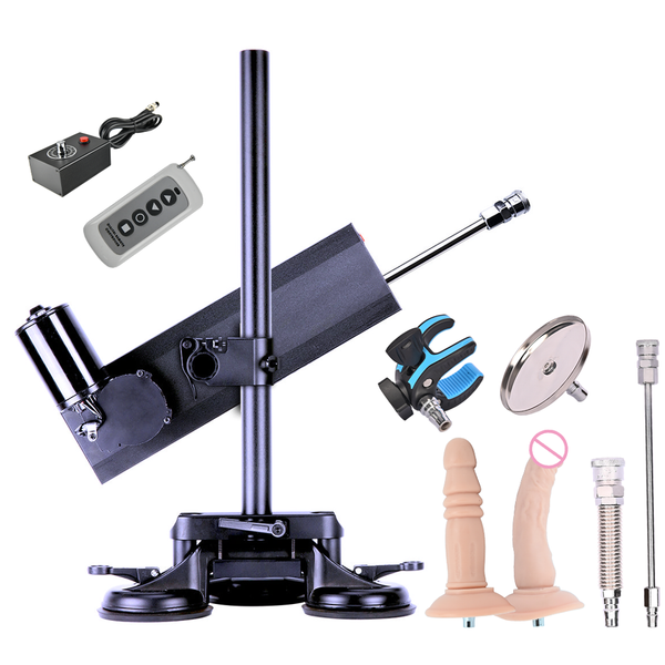 

costumes automatic machine for couple 120w powerful love machine pumping gun with attachment for women and men toys cosplay, Black