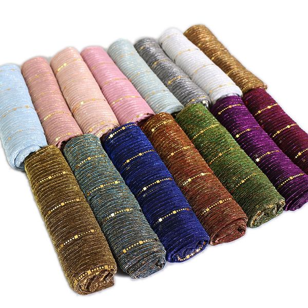 

5pcs fashion sequins thin breathable scarf women's striped shawl, Blue;gray