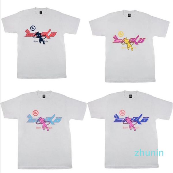 

-4 styles mens t shirts high street sicko women's t-shirt ian connor retro short sleeve loose casual clothes266l, White;black