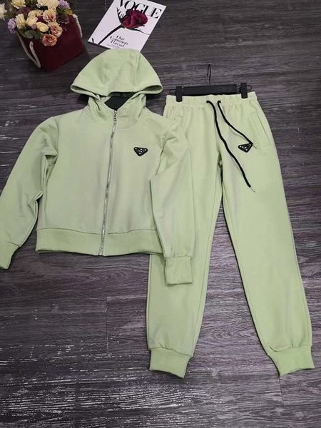 

womens tracksuits designer classic triangle logo decoration two piece sets letters web panel jackets and casual pants jogging suit 2 colors, Gray