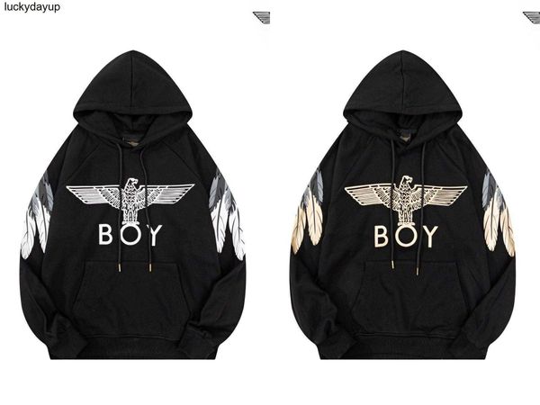 

men's hoodies designer sweatshirts boys fashion feather stamping print eagle letter men's women's sweatshirt hoodie student, Black