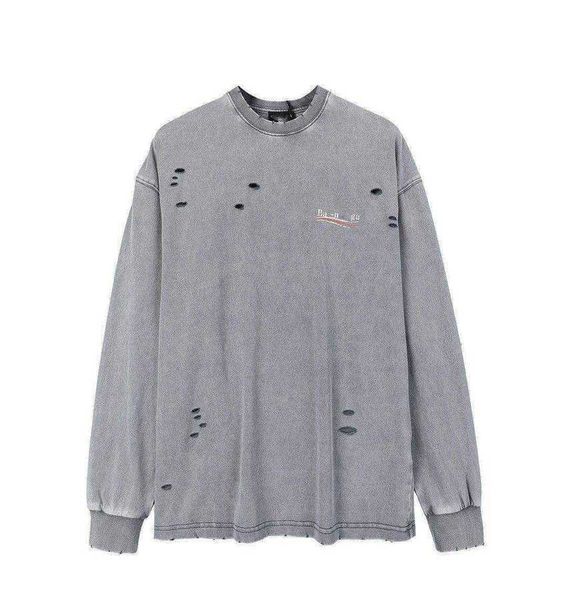 

fashion brand hoodies spring and autumn classic perforated long sleeve men and women's pullover gray, White;black