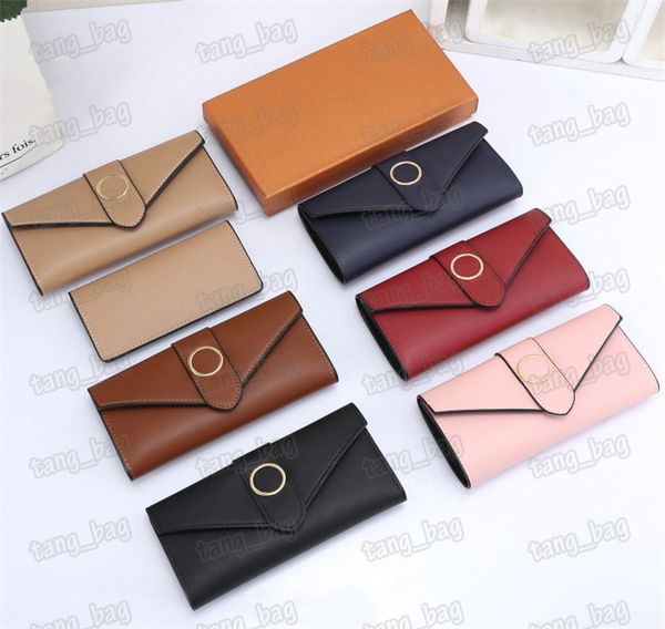 

designer women wallet classic men long wallets fashion pouch purse credit card holder holders with orange box, Red;black