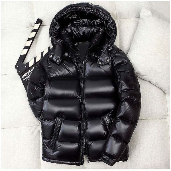 

mens fashion down coat winter womens puffer jackets classic hooded parkas coats stylish pattern windproof down jacket outerwear 3xl 4xl 5xl, Black