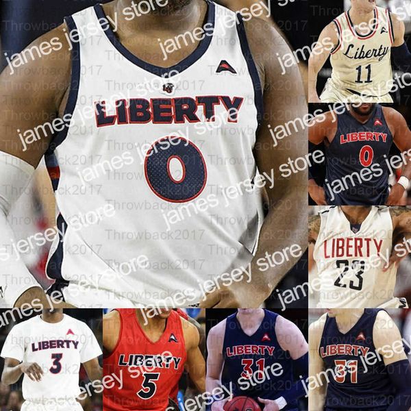 

basketball jerseys custom liberty flames basketball jerseys 1 caleb homesley 2 darius mcghee 31 scottie james 0 baxter-bell, Black;red