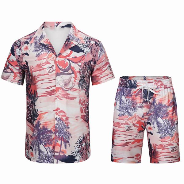 

luxury designer men's t-shirts fashion tiger bowling t-shirt hawaii floral leisure silk shirt mens slim short sleeve formal asia size m, White;black
