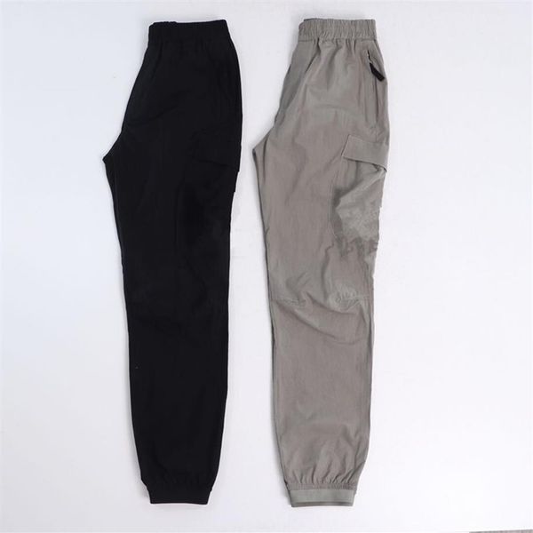 

konng gonng spring and summer men's pants fashion brand retro multi pocket overalls jogging leggings tie one's feet210l, Black