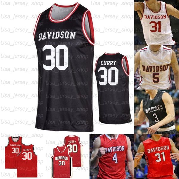 

custom davidson wildcats college basketball jerseys 14 frampton 30 curry 31 kellan grady 3 jon axel gudmundsson, Black