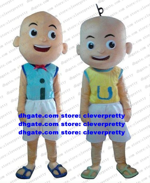 

upin & ipin bald child monk mascot costume cartoon character outfit suit early childhood teaching vehicle-promenade no.4797, Red;yellow