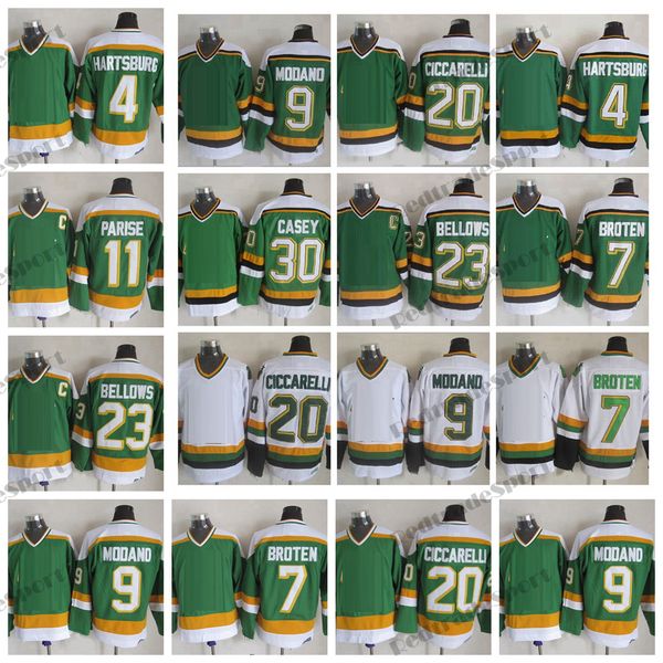 

vintage mens north hockey jerseys 9 mike modano 20 dino ciccarelli 7 neal broten 23 brian bellows 4 craig hartsburg 30 jon casey 11 jp', Black;red