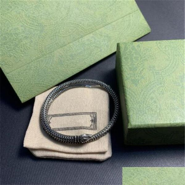 

charm bracelets designer snake bracelet sier scales luxury jewelry mens women retro open bangle not allergic never fade267g drop del dhzrb, Golden;silver