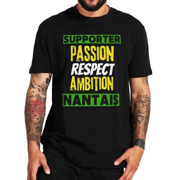 

supporter passion respect ambition nantais t-shirt nantes football fan-flag essential t shirt for men cotton soft premium, White;black