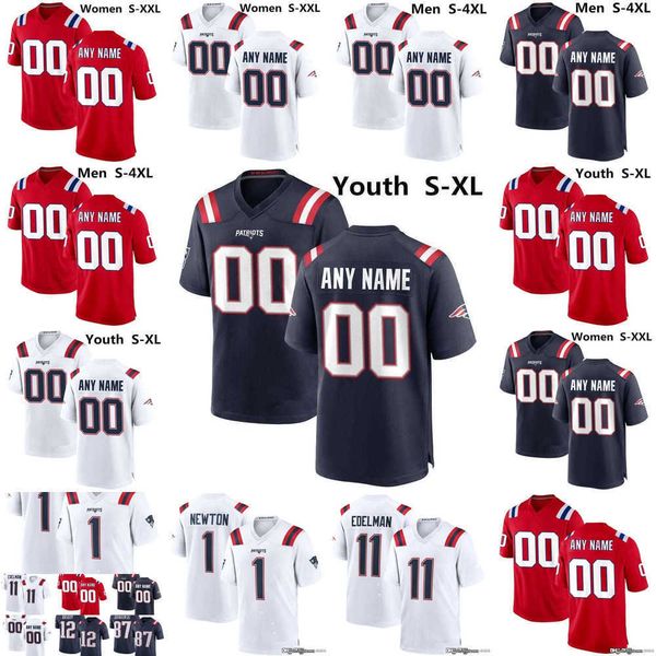 

custom football jerseys new england''patriots''men women jersey 12 tom brady 10 mac jones 11 julian edelman 24 stephon g, Black;red