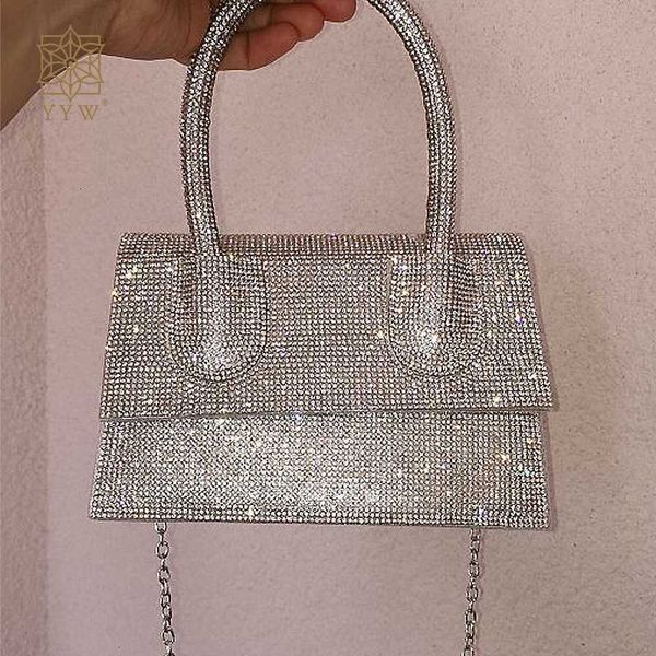 

womens bag chic diamonds handle shape small hand for women shopping shoulder crossbody bags blings mochila