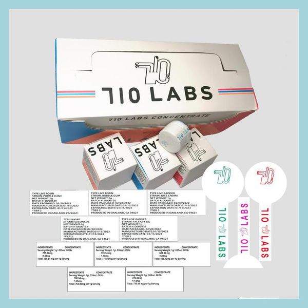 

other cell phone parts 5ml 710labs concentarte small glass jar custom sticker labels child proof black lid drop delivery 2022 cell p dh5s8