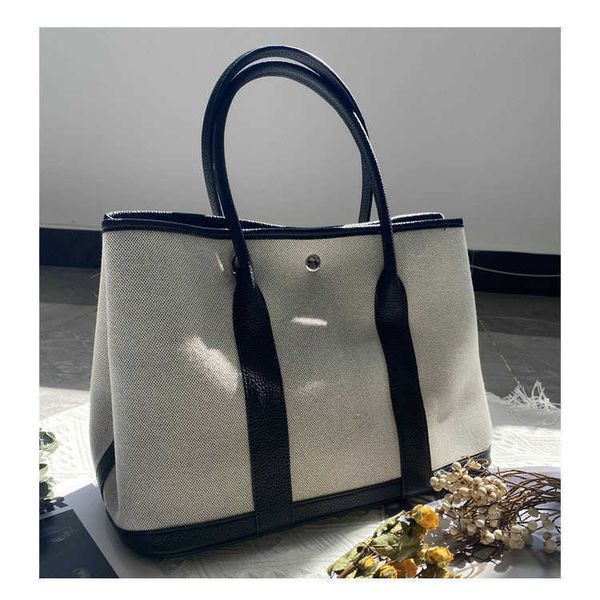 

designer bag women large fashion classic garden canvas 2022 new large capacity hand cowhide color matching tote commuter