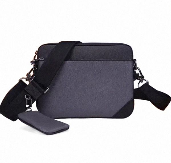

men women trio messenger bags luxury 3 piece set shoulder crossbody bag genuine leather handbags make up pack designer tote purse wallet i8c