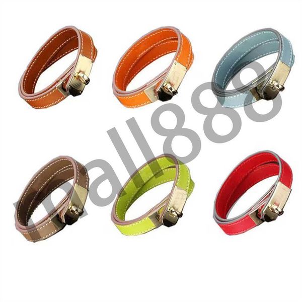 

fashion classic leather wristband bracelet double layer crisscross plain men for women stainless bracelets 10 colors anniversary gift holida, Golden;silver