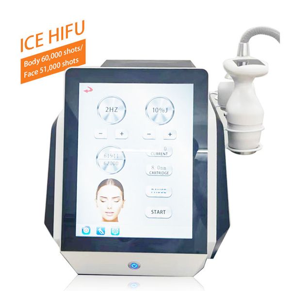 

ice hifu 62000 s cryo ultrasound tech fat loss body sculpting anti-wrinkle face lifting body sliming anti aging salon use machine, Black;white