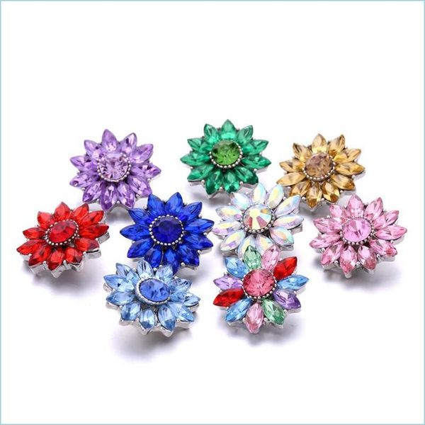 

clasps hooks wholesale chromatic zircon snap buttons clasp 18mm metal rhinestone decorative flower button charms for diy snaps jew dhgbi