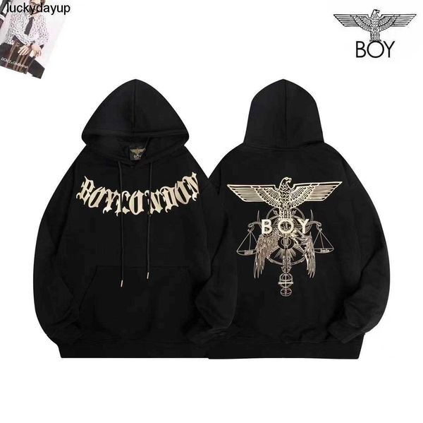 

men's hoodies designer sweatshirts new boys wings eagle stamping print men's women's sweater loose fashion casual student fas, Black