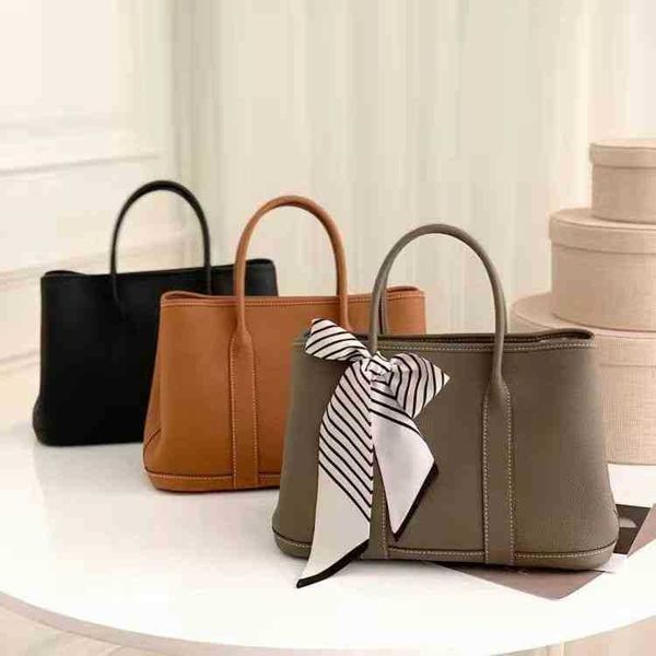 

bags classic herme designer handbag leather garden bag portable tote bag bride leather commuter large capacity versatile one shoulder messen