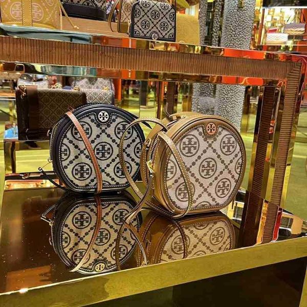 

cake torysburchs designer handbags round bag jacquard canvas women's european and american old flower retro picnic single embossed shou