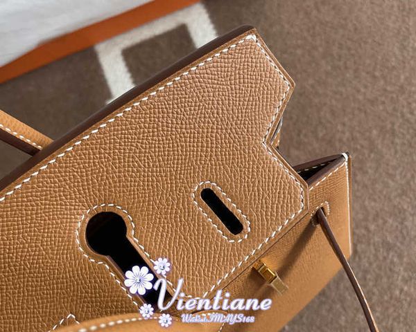 

designers handbags herme birkin bags new exterior seam bag 25cm golden brown earth yellow 37 epsom calfskin buckle large capacity ayw