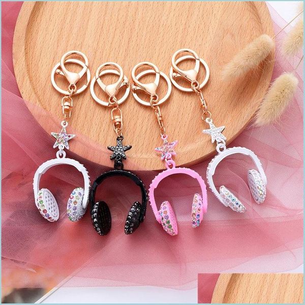

keychains lanyards fashion men car keychain diy alloy holder chain mti-color earphone headphones headset bag pendant dhfqc, Silver