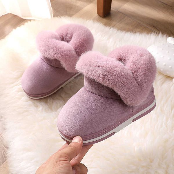 

boots kids shoes for girls snow winter plush warm big girl children boys thicken outdoor non-slip slippers sba017 l221011, Black;grey