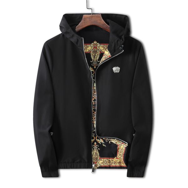 

designer jackets fashion zipper coats milano quality european american mens autumn winter streetwear overcoat casual jacket man print outer, Black;brown