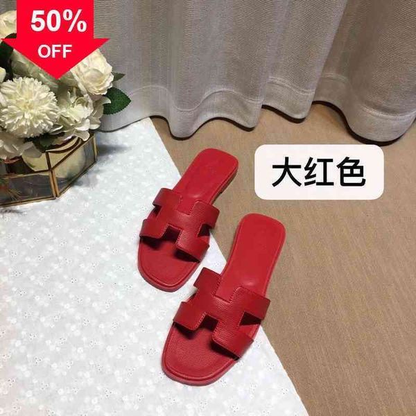 

herme slippers designer sandals h 2022 women summer wear leater flat g4ix, Black