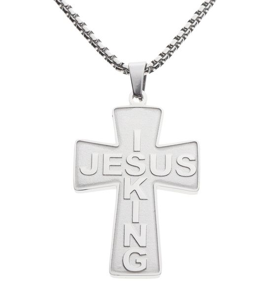 

kanye west jesus cross pendant necklace carved street fashion brand hip hop personality couple jewelry accessories, Silver