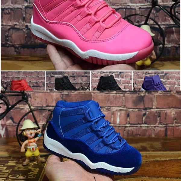 

11s little kids basketball shoes retro j11 wolf grey blue black white gold concords boys girls jumpman 11 xi sports sneakers tennis u2z4
