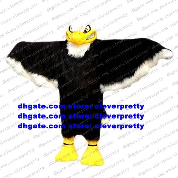 

black eagle hawk mascot costume tiercel falcon vulture cartoon character outfit suit athletics meet talk of the town zz7849, Red;yellow