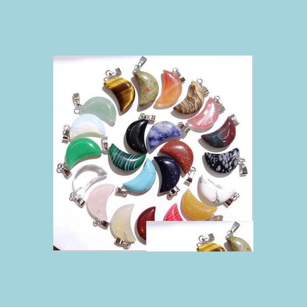 

charms lots heart moon star charms druzy crystal natural stone pendant diy necklace earrings women men fashion jewelry drop delivery dhmz2, Bronze;silver